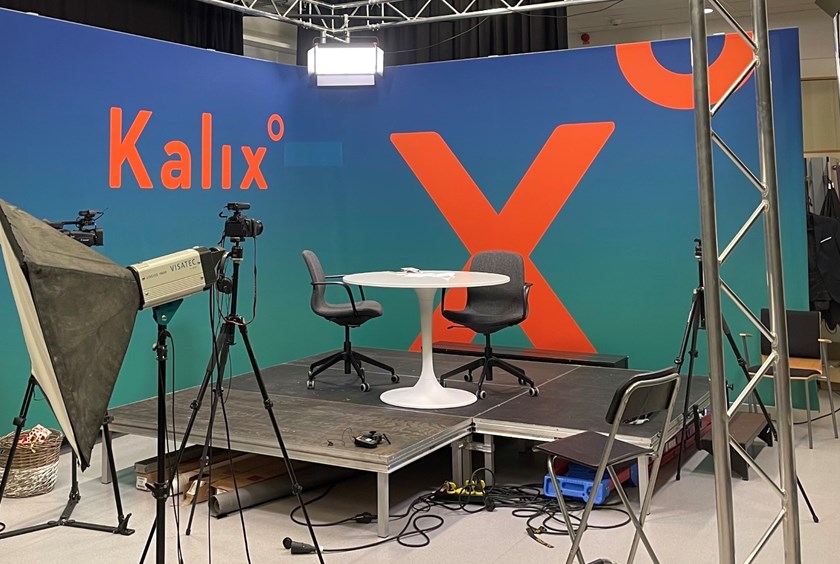 Bild från studion som används för Kalix-TV.