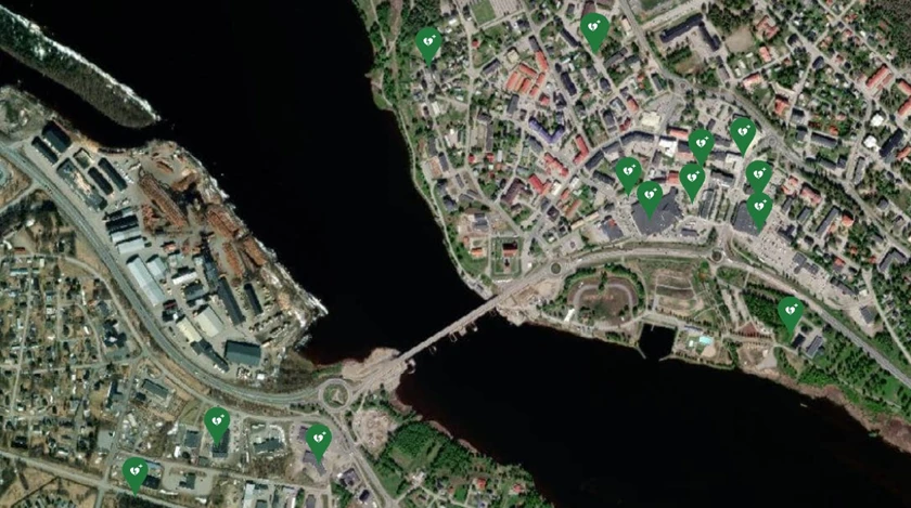Bilden visar hjärtstartare i centrala Kalix, och är lånad från hjärtstartarregistret.