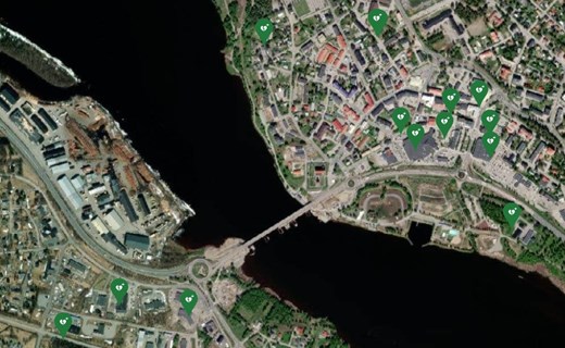 Bilden visar hjärtstartare i centrala Kalix, och är lånad från hjärtstartarregistret.
