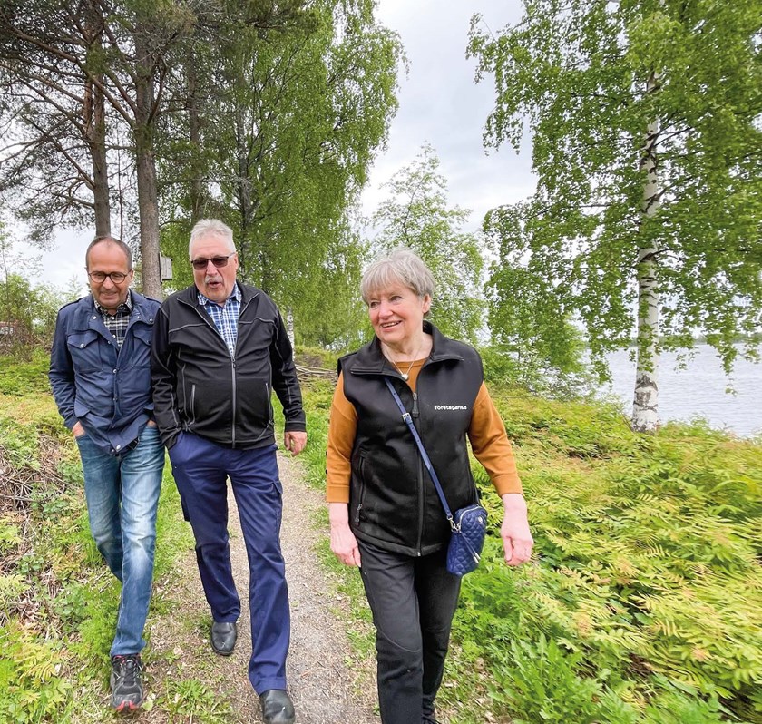 Karl-Göran Lindbäck, chef för Kultur och fritidsförvaltningen, Göte Bergström, ordförande i Nyborgs framtid och Ritva Lind, projektledare.