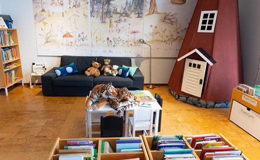 Lekrummet i Kalix Bibliotek. Foto: Lennart Åström.