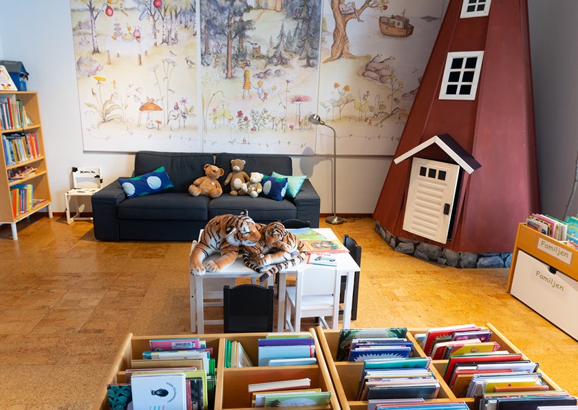 Lekrummet i Kalix Bibliotek. Foto: Lennart Åström.