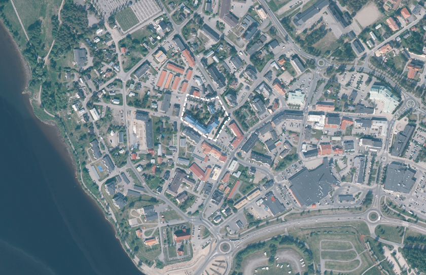 Översiktskarta, planområdet ungefärligt vitmarkerat