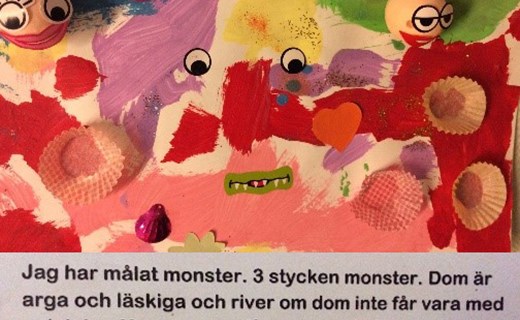 Barnen får använda sin fantasi och uttrycksförmåga. De skapar bilder som de sedan gör en berättelse utifrån.