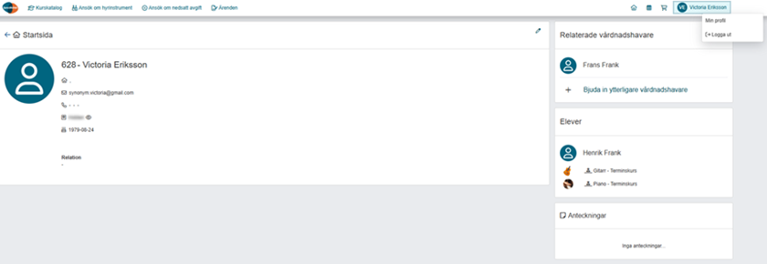 Ärenderuta för vårdnadshavare/kontaktpersoner.