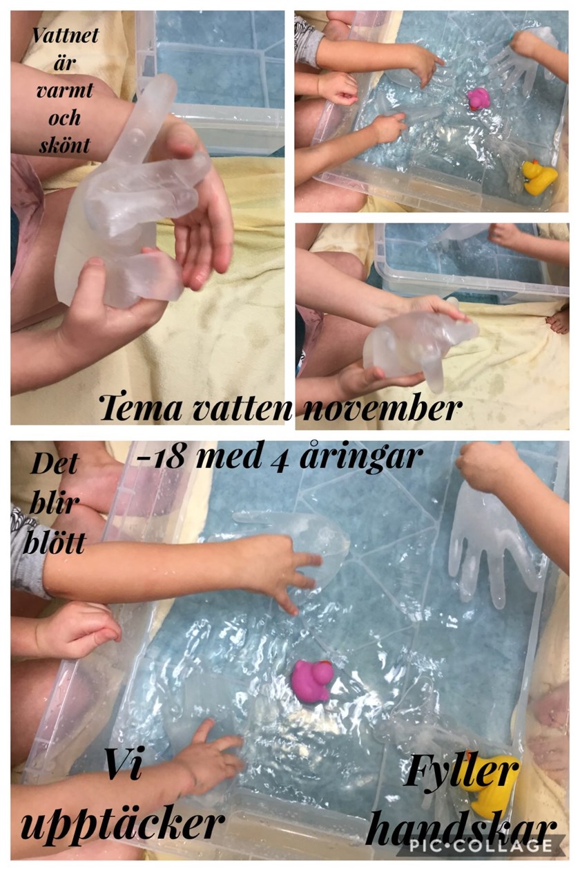 Vi fyller plasthandskar med vatten, november 2018