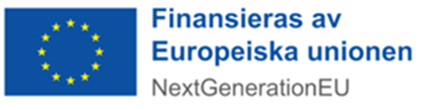 EU-flagga med texten "Finansieras av Europeiska Unionen. NextGenerationEU" intill.