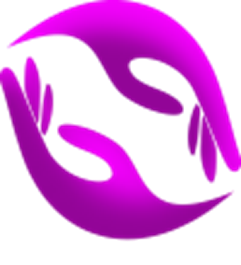 Symbol för Kalix kvinnojour. Två lila händer formar en cirkel..